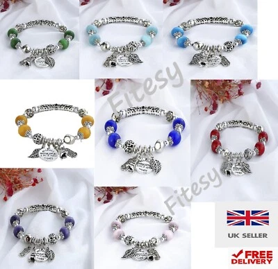 Eiffel Tower Leaf Bracelet Gift Friendship Sister MUM Birthday Xmas Charm Silver - Image 1 of 4