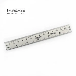 Fairgate 6" / 15cm Aluminum English / Metric Ruler 20-315 Made In USA - Picture 1 of 1
