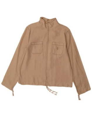 ARMATA DI MARE Womens Bomber Jacket IT 44 Medium Beige Linen BM02 - Image 1 of 4