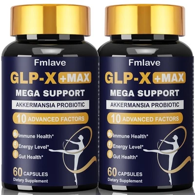 2x GLP-X+MAX Suplementos Soporte para Control de Peso y Estado Físico 60 Cápsulas Foto 1 de 4