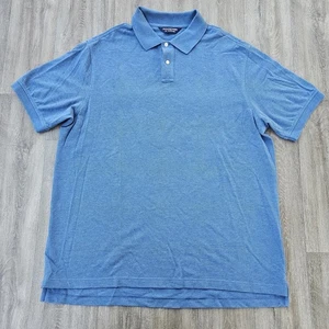 Roundtree & Yorke Mens Sz XLT Polo Short Sleeve Blue 100% Cotton - Picture 1 of 6