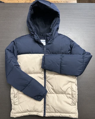 Старый темно-мальчиков пуховик Куртка Пальто водостойкий синий желтовато-коричневый Sz L (10 ~ 12) - Изображение 1 из 4