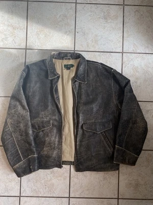 Vintage 90’s Jcrew Oarsman Faded Leather Bomber Aviator Jacket - Image 1 of 4
