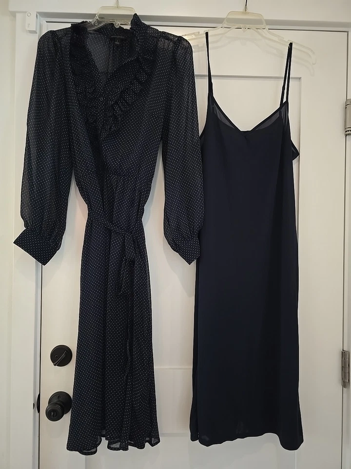 Vestido Banana Republic Azul Marino Polk A Dot Con Slip, Grande Foto 1 de 4