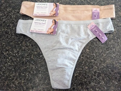 Lote de 2 Bragas Jockey Período Libre de Preocupaciones Gris Algodón Elástico Tanga L Foto 1 de 4