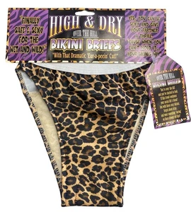 Gag Gift Over The Hill Bikini Briefs Leopard Print One Size Underwear - Picture 1 of 2