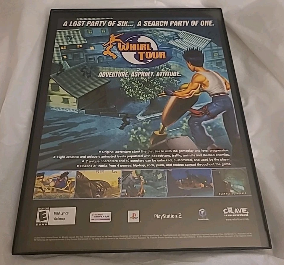 Whirl Tour Video Game Print Ad Framed 2002 8.5X11   - Image 1 of 1