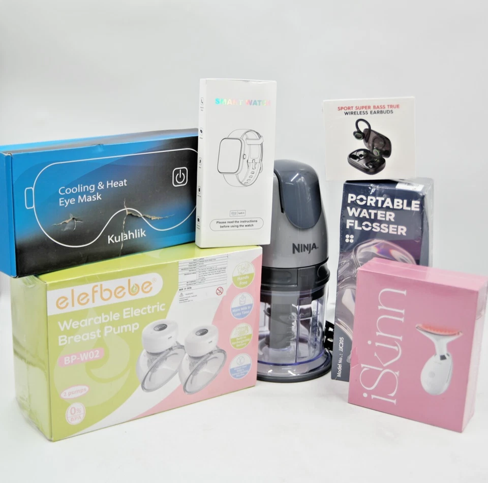 NAVIDAD PARA ELLA. LICUADORA NINJA, EXTRACTOR DE LECHE, RELOJ INTELIGENTE, MÁSCARA DE OJOS, AURICULARES Foto 1 de 1