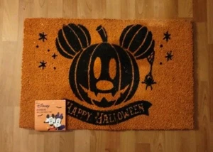 Disney Mickey Mouse Halloween Pumpkin Head Outdoor Welcome Mat Doormat 18x28 - Picture 1 of 1