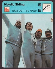 1976 OLYMPICS NORDIC SKIING Finland Mieto Koivisto Teurajarvi SPORTSCASTER CARD