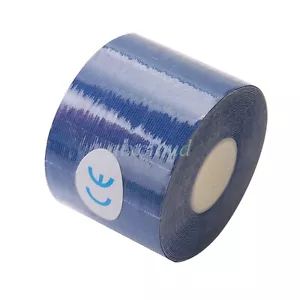 Nastro elastico muscolare 5 cm 5 m/rotolo kinesiologia sport cura terapeutica blu scuro - Foto 1 di 7