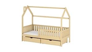 Hausbett Kinderbett NEILA 200x90cm Kiefer Massiv Natur inkl. Rollrost - Bild 1 von 3