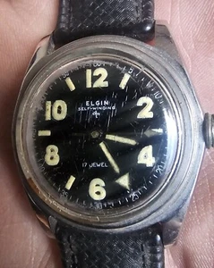 Vintage Rare Elgin Canteen Dive Diver Watch Original - Picture 1 of 5