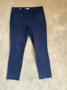 Pantaloni donna Loft Outlet curvy skinny alla caviglia vita media taglia 4 blu misto cotone - Foto 1 di 9