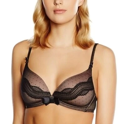 NUEVO AUBADE Sujetador Francés Negro 70A Foto 1 de 2