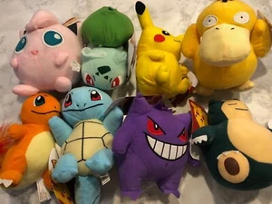 Pokemon Pikachu Bulbasaur Charmander Squirtle Plush Stuffed Animal 6" Toy New - Picture 1 of 9