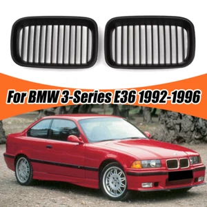 For BMW 3-Series E36 92-96 318i 328i 328is M3 Front Kidney Grille Matte Black - Picture 1 of 14