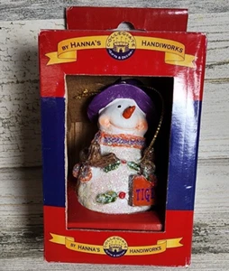 Clemson Tigers Collegiate Schneemann Weihnachtsschmuck mit Tigern Schild - Bild 1 von 6
