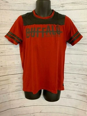 Buffalo David Bitton Nooklyn T 恤勃艮第人造皮革黑色细节尺寸 M — 第 1/4 张图片