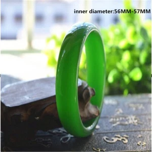Hot 1PC Chinese Genuine Natural 64mm Green Jade Bangle Bracelet Natural A Green - Picture 1 of 17