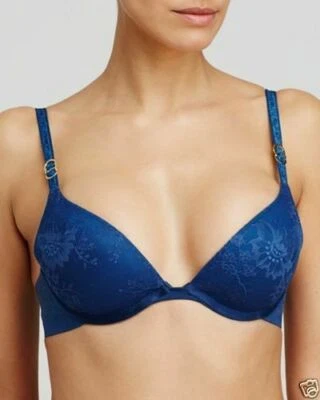 Stella McCartney Lace Plunge Royal Blue Bra S93-109 Size 34 E (DD) - Image 1 of 4