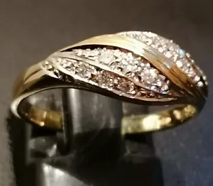 Gelbgold Ring 585 mit Diamanten - Bild 1 von 3