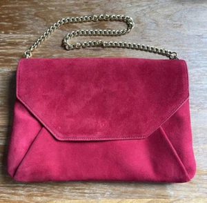 ANN TAYLOR Red genuine suede leather shoulder bag Trusted Seller BNWT FREESHIP - Picture 1 of 8
