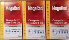 Schiff MegaRed Omega-3s Fish & Krill Oil Advance 4in1 500mg - 80 Ct - EXP 06/25