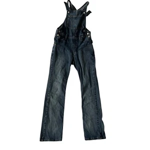 Old Navy Denim Overalls XL Youth Adjustable Straps Side Buttons Front Pocket Blu - Picture 1 of 14