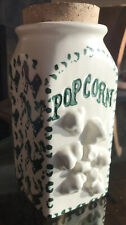popcorn Storage Ceramic Crock Stone Ware Earthen Handcrafted VTG New Label Rare