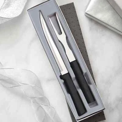 RADA CUTLERY G213 TWO PIECE CARVING GIFT SET BLACK HANDLE MADE IN USA Foto 1 de 3