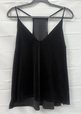 Camiseta sin mangas Abercrombie & Fitch cami de terciopelo para mujer talla L negra espalda deportiva Foto 1 de 4