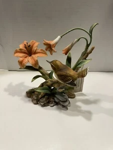 Figurine porcelaine classique oiseaux de saison HOMCO Masterpiece Field Wren 1993 - Photo 1/6