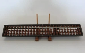 #54 Japanese Vintage Wooden Abacus Soroban Calculator 5 beads 27 Column - Picture 1 of 8