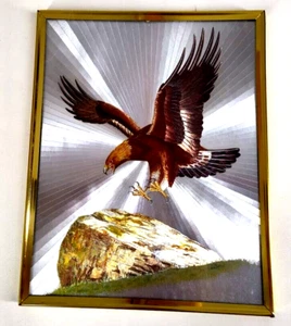 Vtg Dufex Foil Eagle Framed Art Print Ralph S Coventry 19" x 23" - Picture 1 of 5