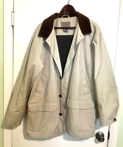 Vintage LL Bean Men's Chore Jacket Field Barn Coat - Lined Size Regular XL Kahki - Picture 1 of 7