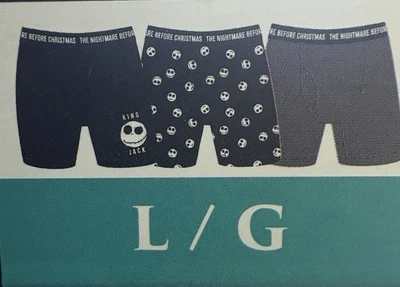 Paquete de 3 BOXER BREIFS Pesadilla antes de Navidad con bolsa para moscas GRANDE NUEVO CON ETIQUETAS Foto 1 de 4