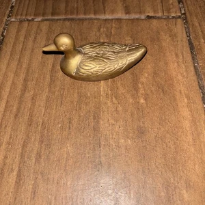 Vintage Solid Brass Duck Small - Picture 1 of 3