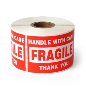 Fragile - 2"x3" Handle with Care Shipping Stickers, 500 Labels Per Roll - Picture 1 of 5