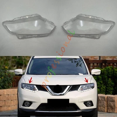 For Nissan X-Trail 2014-2016 Both Side Headlight Clear Lens Cover + Sealant - Image 1 of 4