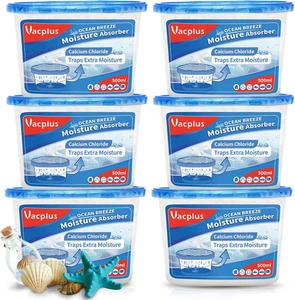 Vacplus Moisture Absorbers 6 Pack, 10.5 Oz Portable Humidity Absorber Boxes for - Picture 1 of 9