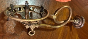 Victorian Brass Gas Fancy Wall Lamp Antique Old Vintage with Burner 12 inches - Bild 1 von 14