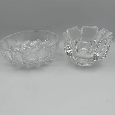 Juego de 2 cuencos de cristal platos de caramelo platos de baratija cuencos para servir Foto 1 de 4