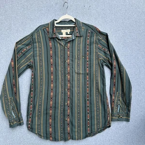 Territory Ahead Shirt Mens Large Green Southwestern Aztec Stripe Long Sleeve - Picture 1 of 11