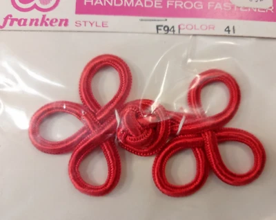 Sujetador Nudo Rana 3" Rojo Hecho a Mano Cierre Estilo Franken Borde Japón NY Foto 1 de 4