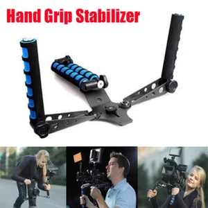 Stabilizzatore impugnatura portatile doppia per fotocamera DSLR supporto tracolla staffa supporto - Foto 1 di 8