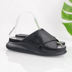 Cole Haan Womens 2.Zerogrand Criss Cross Sandal Size 6 Black Platform Slide Shoe - Picture 1 of 15