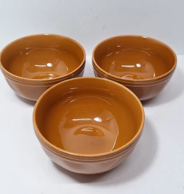 Rachael Ray Stoneware Set Of 3 Cucina Pumpkin Orange Rustic Cereal Bowls 5.5" - Image 1 of 4