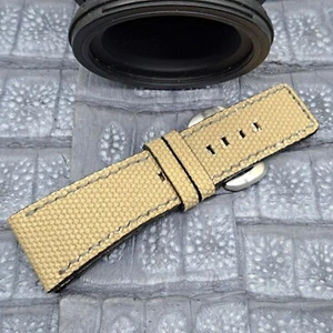 28mm/24mm Canvas Watch Band Bespoke Vintage Minimalist Design - Picture 1 of 10