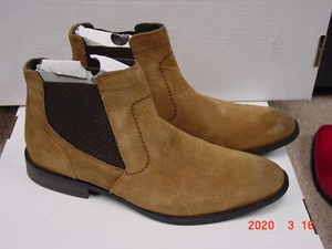 Stacy Adams Hombre Schafer Puntera Lisa Chelsea Bota Bronceada Gamuza 9M - Imagen 1 de 8